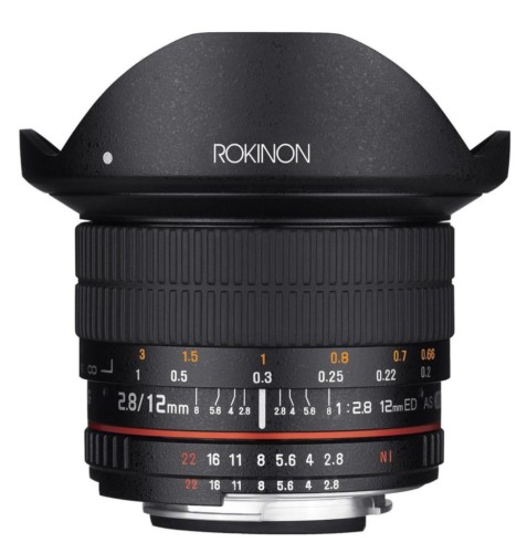 Rokinon 12M-N 12mm F2.8 ED AS IF UMC Fisheye AE chip for Nikon