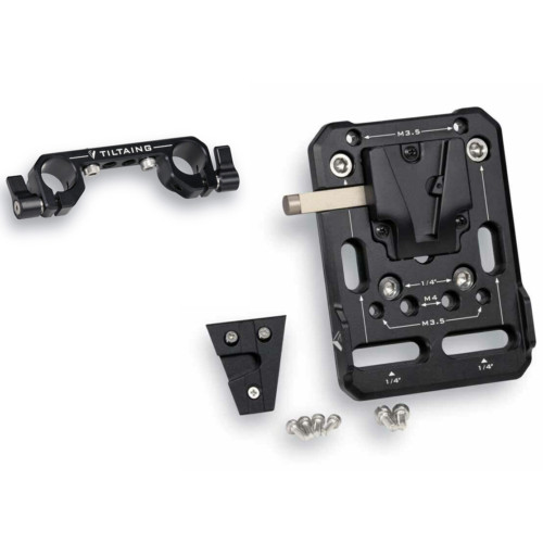 TILTAING Mini V-Mount Battery Plate with Rod Adapter