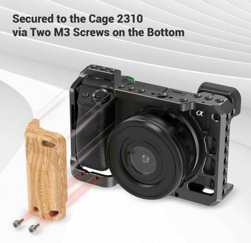 SMALLRIG Camera Cage with Wooden Grip for Sony A6100 A6300 A6400