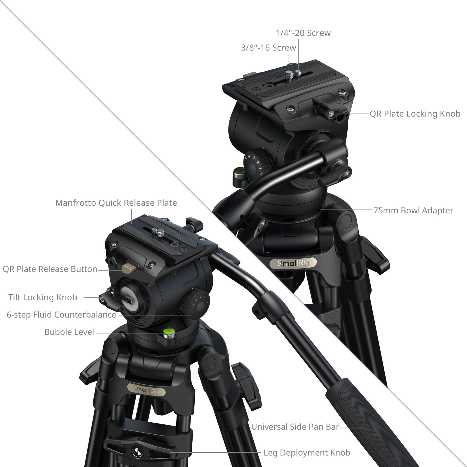 SMALLRIG FSD16 FreeSpeed Heavy-Duty Aluminum Alloy Tripod 5579